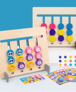 Joc lemn Montessori - Labirint Asociere Culori si Animale, 3 ani+