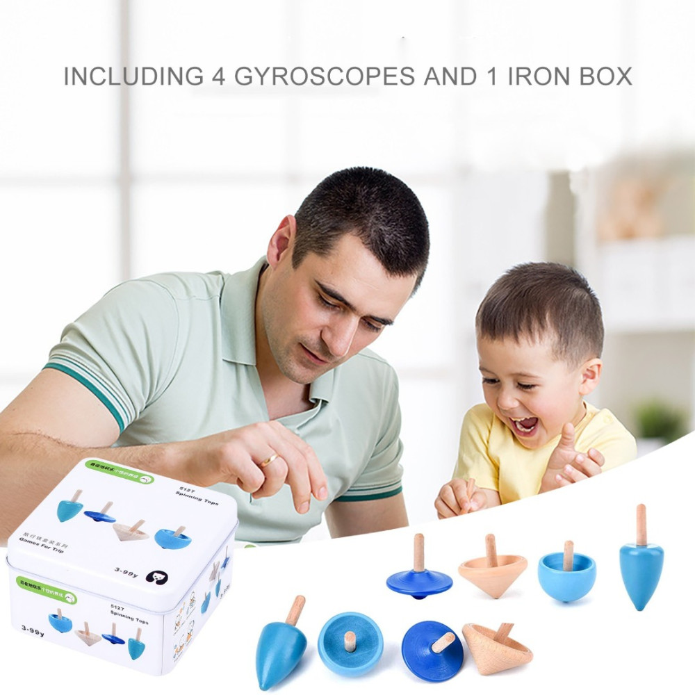 Set 4 titirezi din lemn pentru copii, 3 ani+ - imagine 2