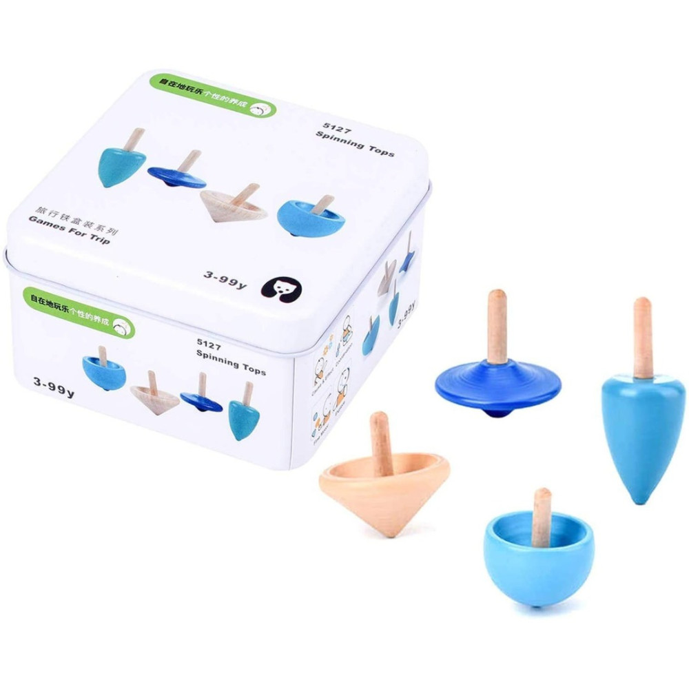 Set 4 titirezi din lemn pentru copii, 3 ani+ - imagine 3