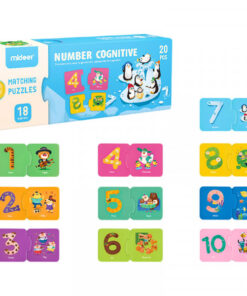 Set Puzzle de asociere cu 2 piese, Numere, Mideer, 18 luni+