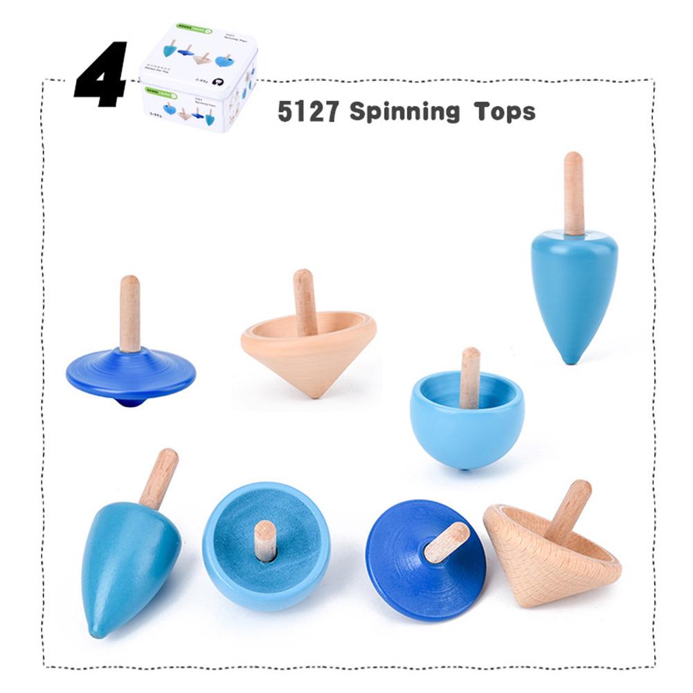 Set 4 titirezi din lemn pentru copii, 3 ani+ - imagine 6