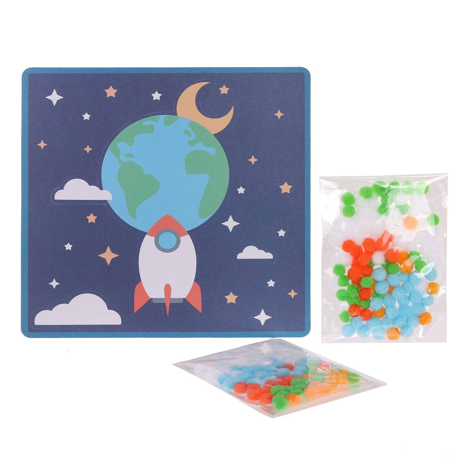 Joc creativ cu plansa pentru lucru manual, Cosmos,3 ani - imagine 2