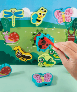 Joc multifunctional, joc magnetic, snuruit, desenat - Insecte