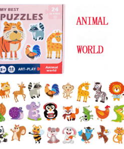 Set 24 puzzle din 2 piese - Animale domestice si salbatice