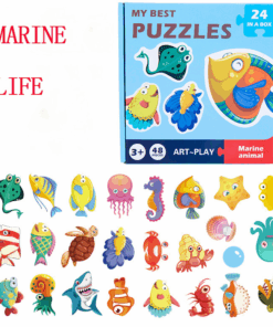 Set 24 puzzle din 2 piese - Animale marine, 3 ani