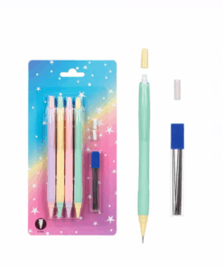 Set 4 Creione mecanice 0,7 mm cu mina de schimb si radiera