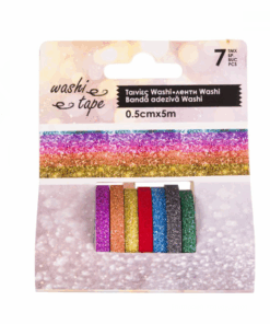 Alternative view of Banda adeziva glitter pentru activitati crafts-7 bucati