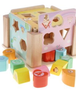 Cub sortator de forme geometrice din Lemn, 3 ani