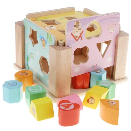 Cub sortator de forme geometrice din Lemn, 3 ani
