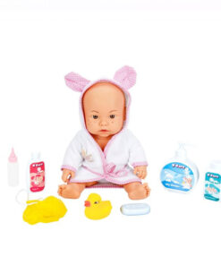 Papusa, Bebelus cu 7 accesorii si cadita, 35 cm