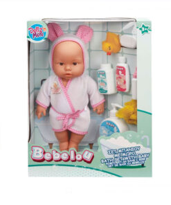 Papusa, Bebelus cu 7 accesorii si cadita, 35 cm