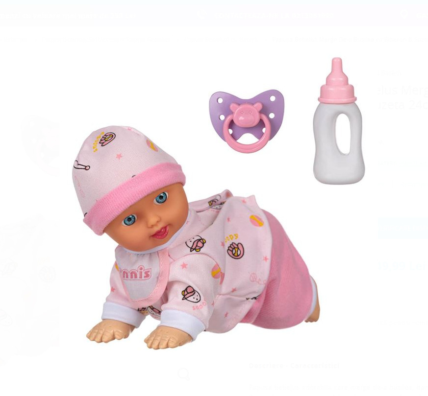 Papusa, Bebelus, cu sunete si miscari, 24 cm 01