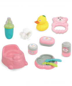 Papusa, Bebelus,11 accesorii si cadita, 35 cm