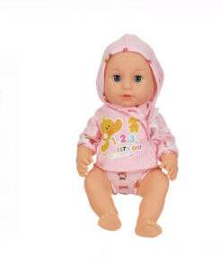 Papusa, Bebelus,11 accesorii si cadita, 35 cm