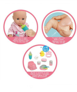 Papusa, Bebelus,11 accesorii si cadita, 35 cm