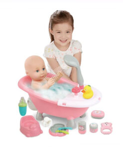 Papusa, Bebelus,11 accesorii si cadita, 35 cm