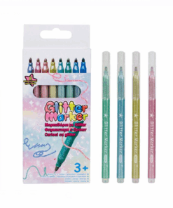 Set 8 carioci subtiri cu glitter