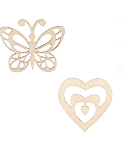 Accesorii din lemn pentru activitati lucru manual si crafts, 5 piese