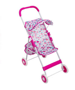 Carucior de jucarie pentru papusi, tip umbrela, 3 ani, 50 x 65 cm