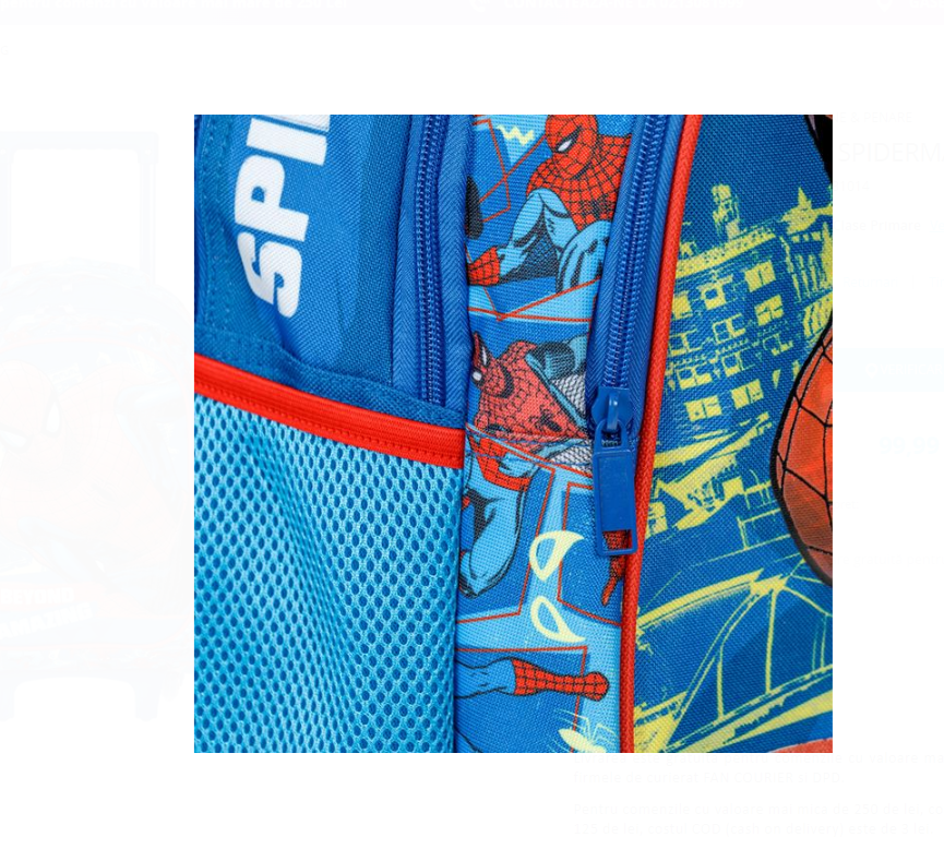 Ghiozdan, Troler scoala pentru baieti, SPIDERMAN, 2 compartimente - imagine 3