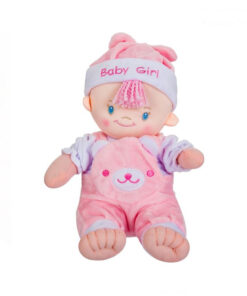 Papusa textila roz, 25 cm, 1 an+