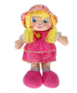 Papusa textila roz, 30 cm, 1 an