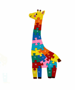 Puzzle 3D din lemn cu 20 de Numere, Girafa