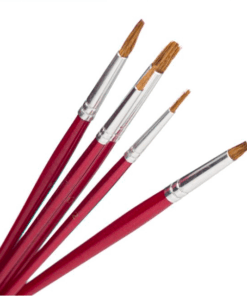 Set 5 pensule pictura cu par natural si varf plat