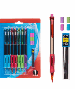 Set 7 Creione mecanice 0,7 mm cu mina de schimb si radiera