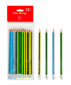 Set de 12 creioane HB cu radiera