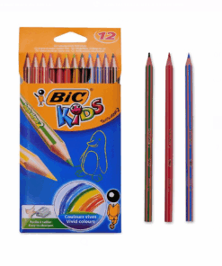 Set de 12 creioane colorate subtiri, BIC
