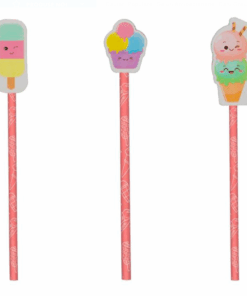 Set de 3 creioane HB cu radiera, Inghetata