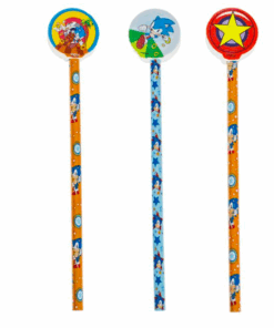 Set de 3 creioane HB cu radiera, Sonic