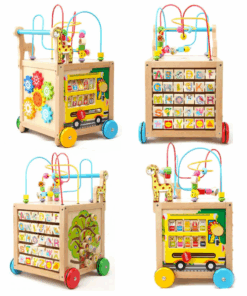 Alternative view of Antepremergator din lemn -  Cub, centru educativ cu 6 activitati, cu maner reglabil