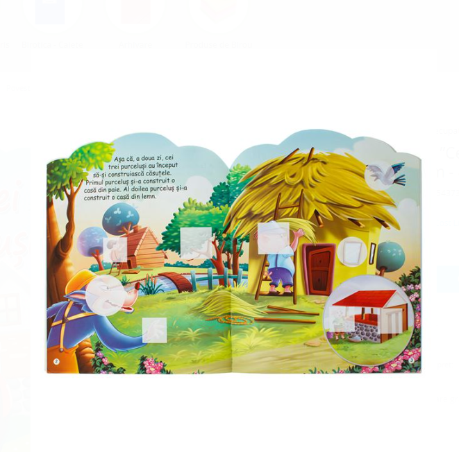 Carte de povesti cu autocolante, ”Cei Trei Purcelusi” - imagine 3