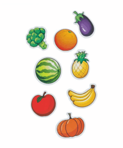Set 27 magneti, fructe si legume, din carton, 3 ani