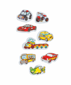 Set 30 vehicule magnetice din carton, 3 ani