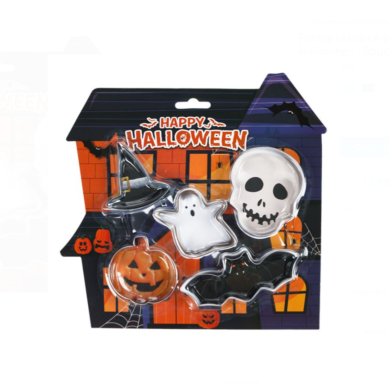 Forme metalice biscuiti, Halloween, 5 modele