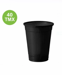 Pahare negre plastic, accesoriu Halloween, 40 buc