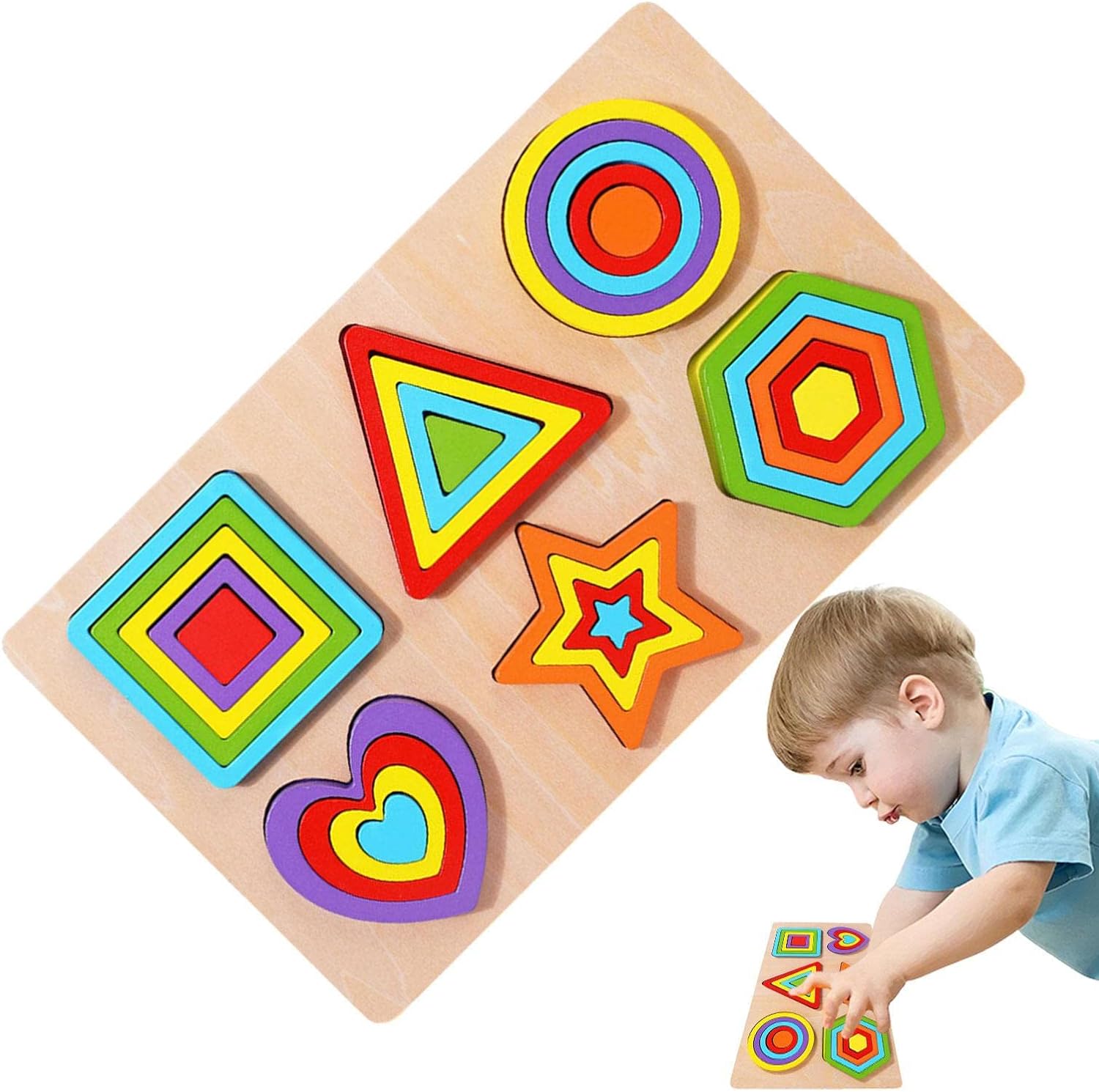 Puzzle educativ pentru invatare culori si forme si marimi, 3 ani - imagine 6