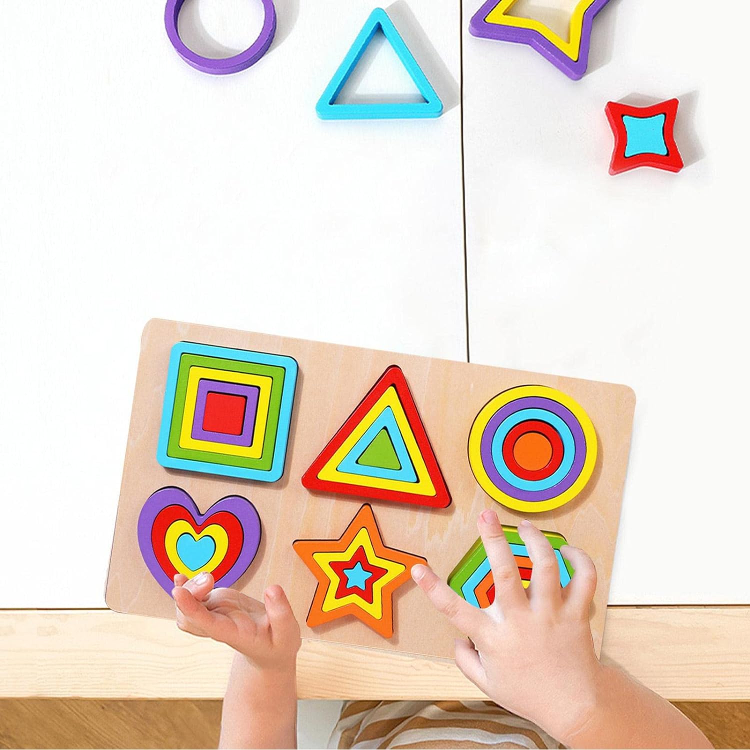 Puzzle educativ pentru invatare culori si forme si marimi, 3 ani - imagine 5