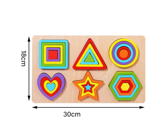 Puzzle educativ pentru invatare culori si forme si marimi, 3 ani - imagine 2