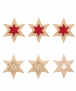 Set pentru lucru manual, Craciun, Stelute Autocolante, rosii