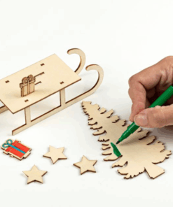 Set pentru lucru manual, De colorat Sania lui  Mos Craciun