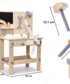 Banc de lucru din lemn pentru copii cu 25 de accesorii 03.jpg