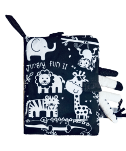 Carte senzoriala bebelusi si jucarie pentru dentitie Safari 01.png