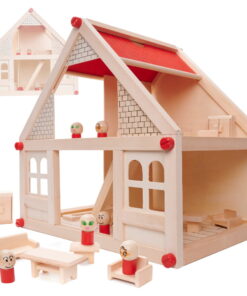 Casa de papusi din lemn cu mobilier si figurine 40 cm 01.jpeg