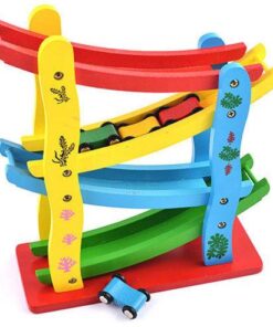 Circuit de curse cu 4 piste si 4 masinute din lemn 02.jpg