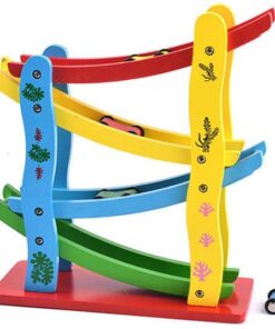 Circuit de curse cu 4 piste si 4 masinute din lemn 03.jpg