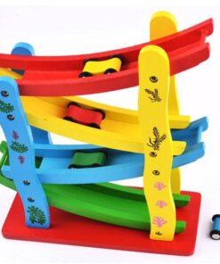 Circuit de curse cu 4 piste si 4 masinute din lemn 04.jpg